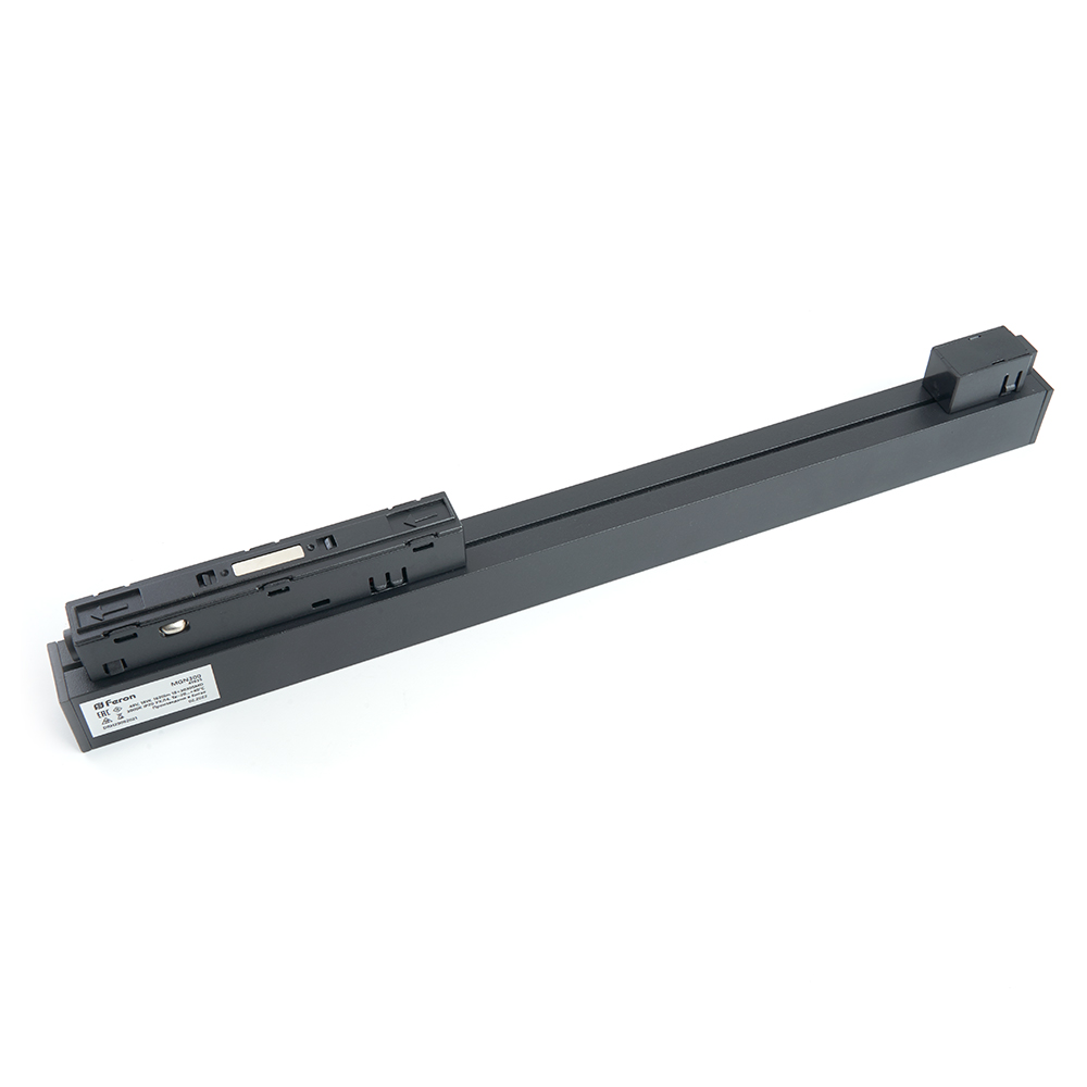 Трековый светодиодный светильник Feron MGN300 18W, 48v, 3000К, 30 градусов, черный серия LensLine