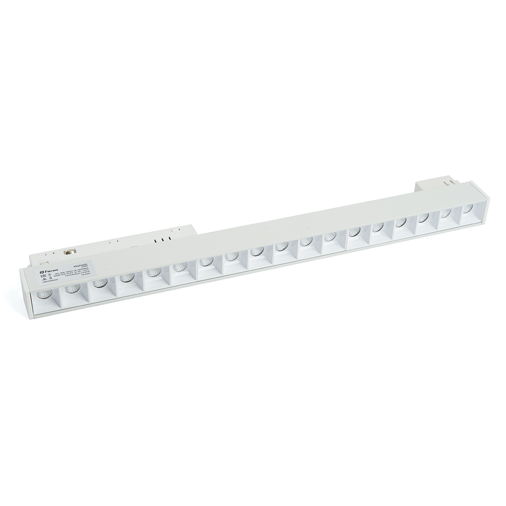 Трековый светодиодный светильник Feron MGN300 18W, 48v, 4000К, 30 градусов, белый серия LensLine