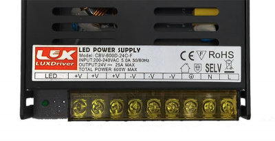 Блок питания CBV-600-24V 25А с вентилятором LUXDriver