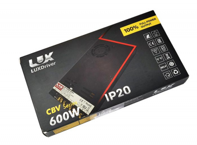 Блок питания CBV-600-24V 25А с вентилятором LUXDriver