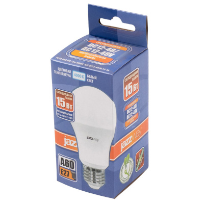 Светодиодная лампа PLED-A60 МО 15w 4000K E27 DC12-48V/AC12-48V