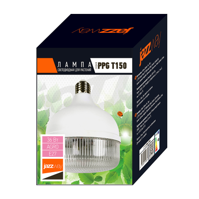 Светодиодная лампа PPG T150 Agro 36w CL E27 (для растений)