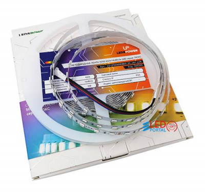 Светодиодная лента LP А 5050/60 RGB LUX IP20 24V 14.4W/m  светодиодная лента LedsPower, 5m