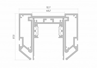 Профиль для натяжного потолка Трек TrackLine Track STC в комплекте с шинопроводом(1500mm – ral9003 белый)