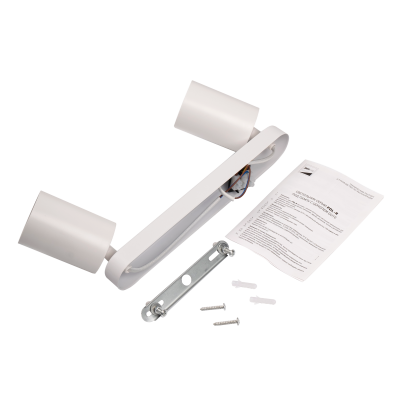 Светильник PDL-R 2xGU10 WH 230V IP20 Белый Jazzway со сменным источником света.   Основание выполнено из окрашенной стали.  Служит для создания акцентного освещения внутри помещения.  Устанавливаются 2 лампы с цоколем GU10(в комплект не входят).   Использ