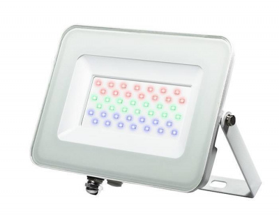 Светодиодный прожектор 30 вт,  Светодиодный прожектор PFL-30W RGB WH IP65 Jazzway, цена 1982.00 руб с доставкой по всей России, интернет магазин Led Portal
