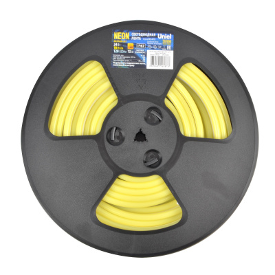 Светодиодная гибкая герметичная лента ULS-N11-2835-120LED/m-8mm-IP67-DC24V-10W/m-15M-YELLOW  предназначена для декоративной архитектурной подсветки, праздничного украшения зданий, создания рекламных вывесок, светящихся букв и фигур и других дизайнерских р