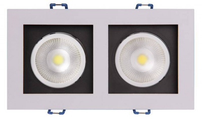 Светодиодный светильник встроенный 16 вт,  Светодиодный светильник PSP-S 212 2x8W 4000K 55° White IP40, цена 545.53 руб с доставкой по всей России, интернет магазин Led Portal